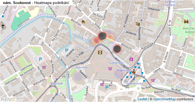 nám. Soukenné - mapa podnikání