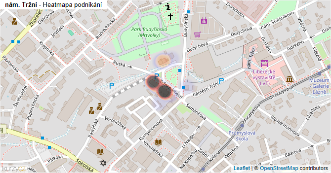 nám. Tržní - mapa podnikání