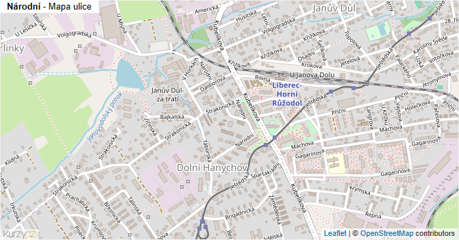 Národní - mapa ulice