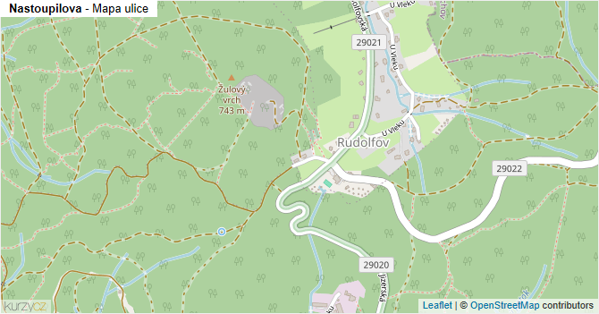 Nastoupilova - mapa ulice