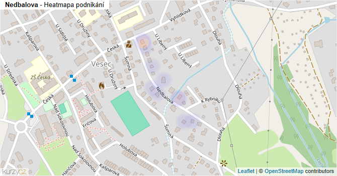 Nedbalova - mapa podnikání