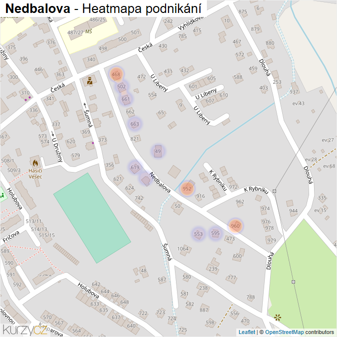 Mapa Nedbalova - Firmy v ulici.