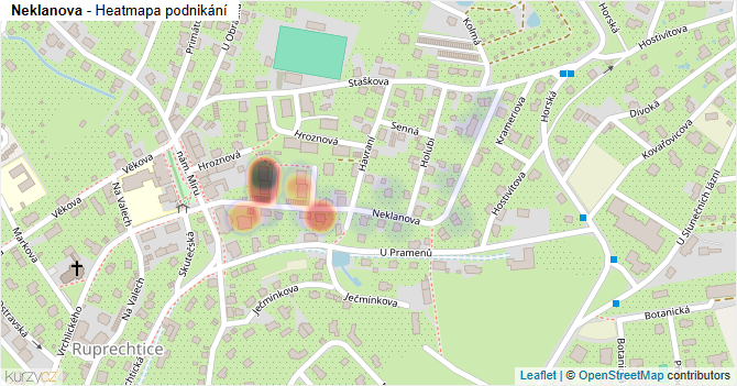 Neklanova - mapa podnikání
