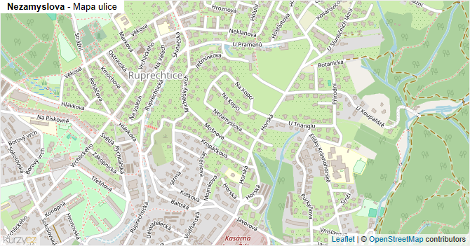 Nezamyslova - mapa ulice