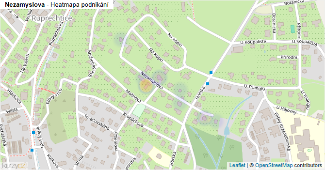 Nezamyslova - mapa podnikání