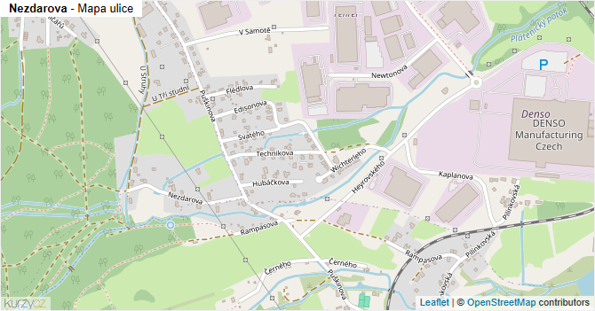 Nezdarova - mapa ulice