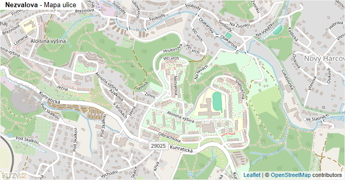 Nezvalova - mapa ulice