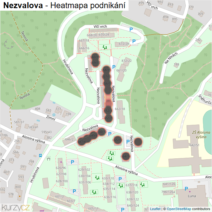 Mapa Nezvalova - Firmy v ulici.