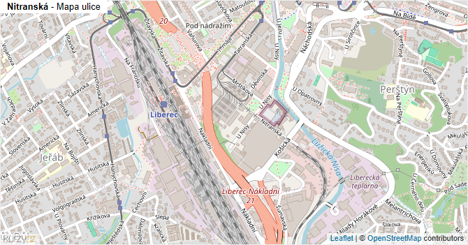 Nitranská - mapa ulice