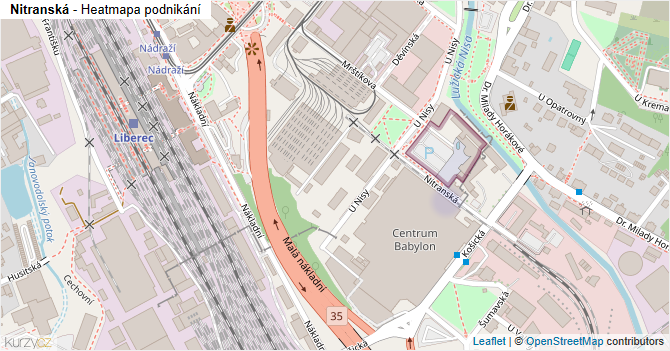 Nitranská - mapa podnikání