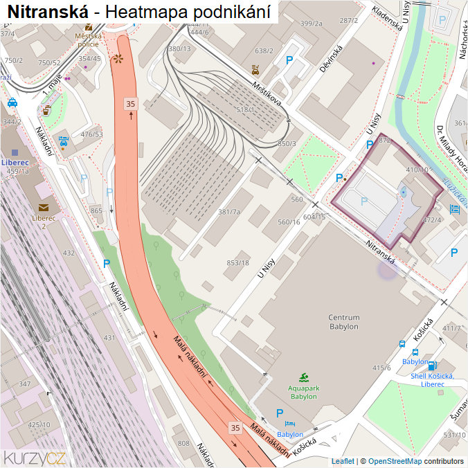 Mapa Nitranská - Firmy v ulici.
