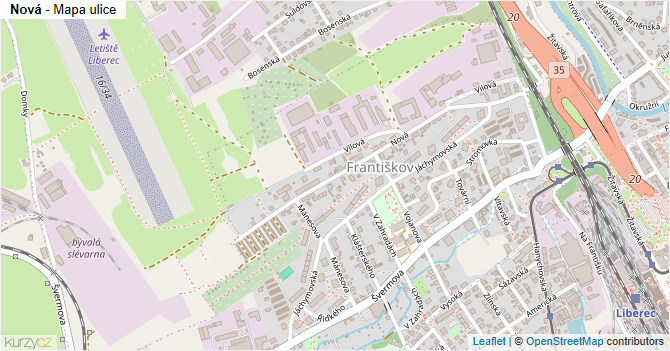 Nová - mapa ulice