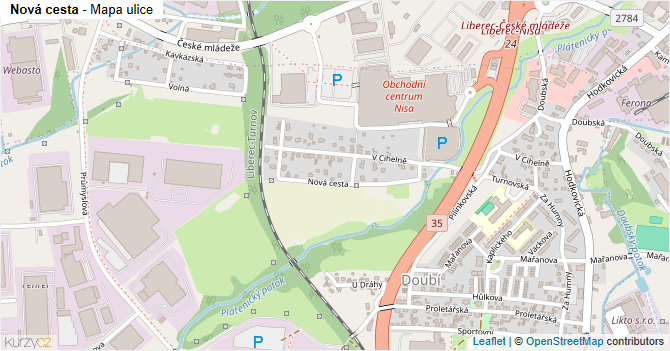 Nová cesta - mapa ulice