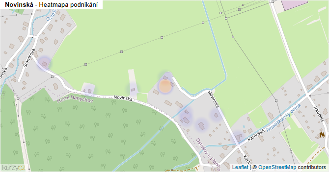 Novinská - mapa podnikání