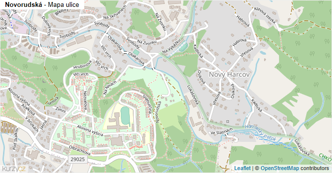 Novorudská - mapa ulice