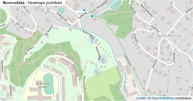 Novorudská - mapa podnikání