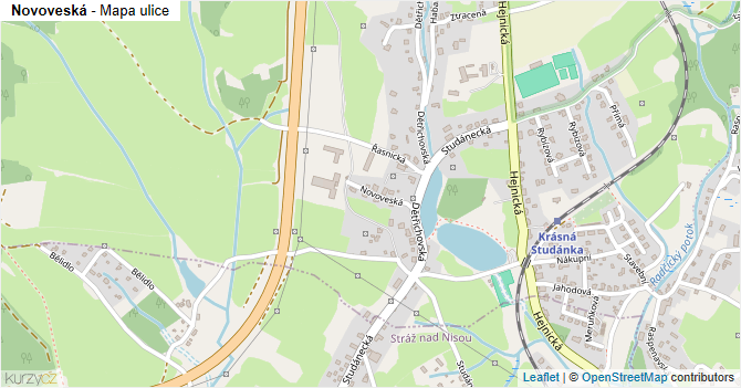 Novoveská - mapa ulice