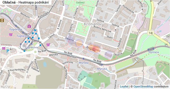 Oblačná - mapa podnikání