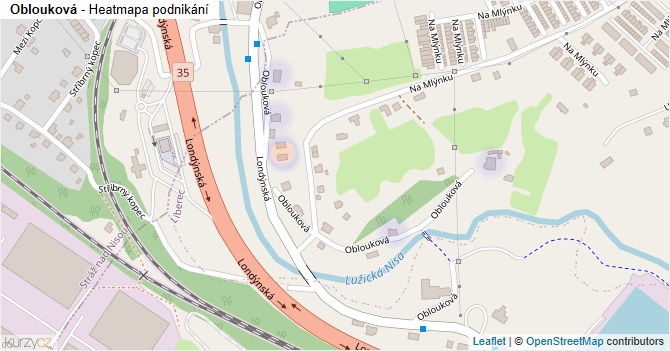 Oblouková - mapa podnikání