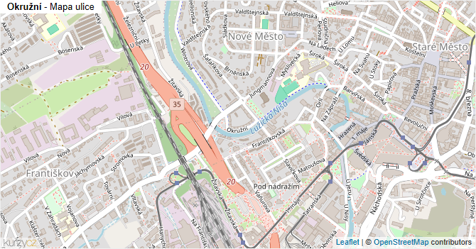 Okružní - mapa ulice