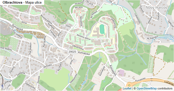Olbrachtova - mapa ulice