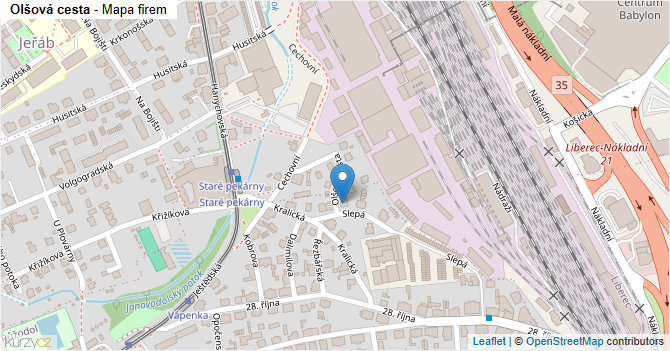 Olšová cesta - mapa firem