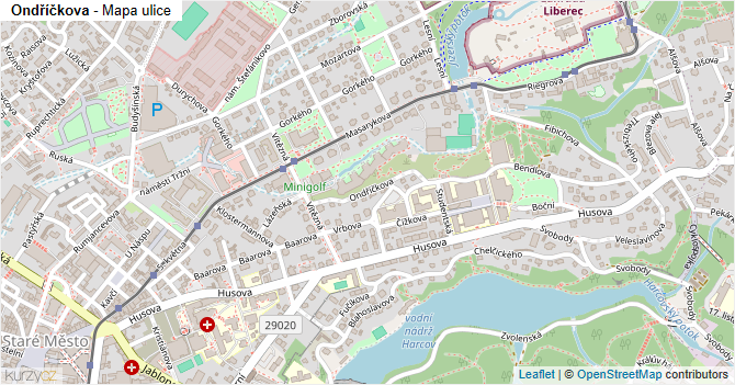 Ondříčkova - mapa ulice