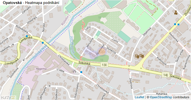 Opatovská - mapa podnikání