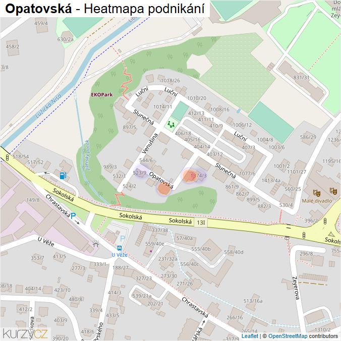 Mapa Opatovská - Firmy v ulici.