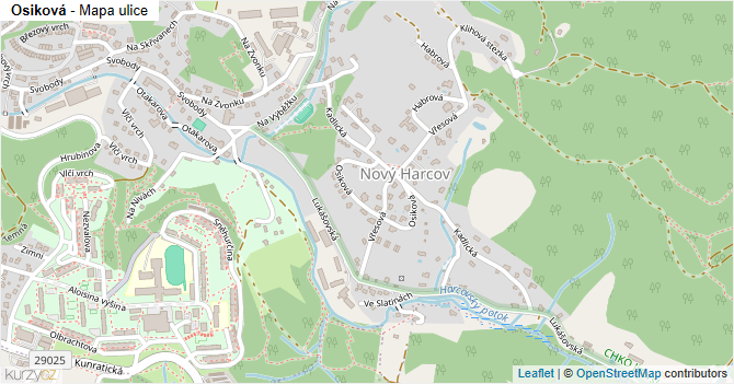 Osiková - mapa ulice