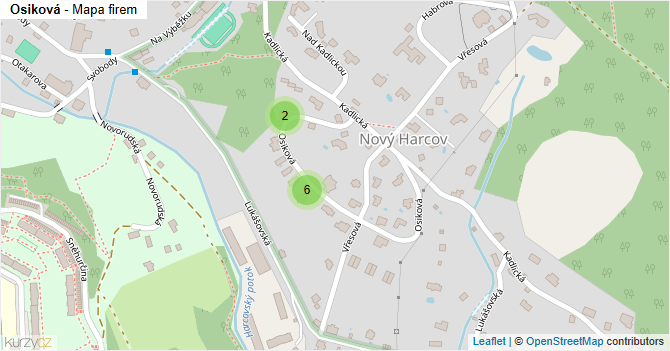 Osiková - mapa firem