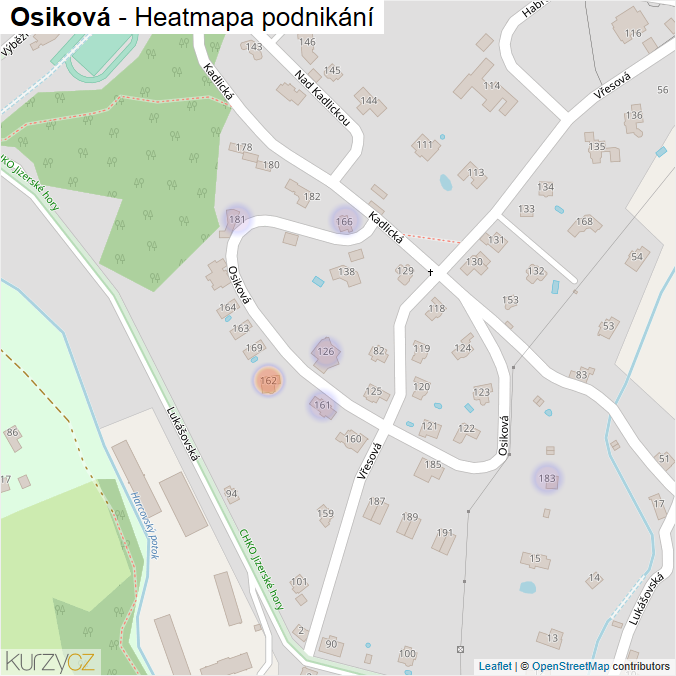 Mapa Osiková - Firmy v ulici.