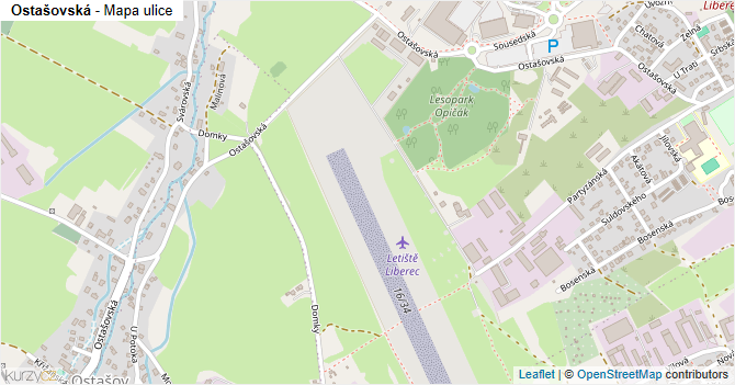 Ostašovská - mapa ulice
