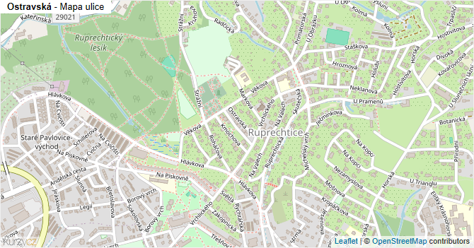 Ostravská - mapa ulice