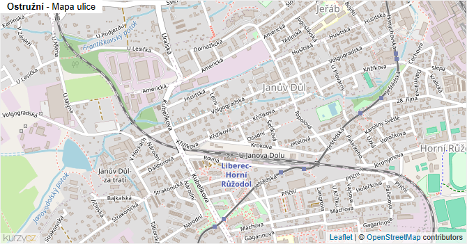 Ostružní - mapa ulice