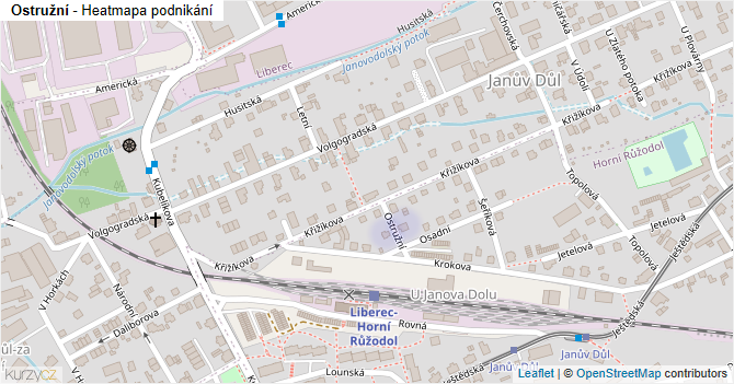Ostružní - mapa podnikání