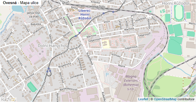 Ovesná - mapa ulice
