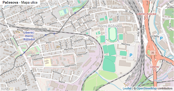 Pačesova - mapa ulice