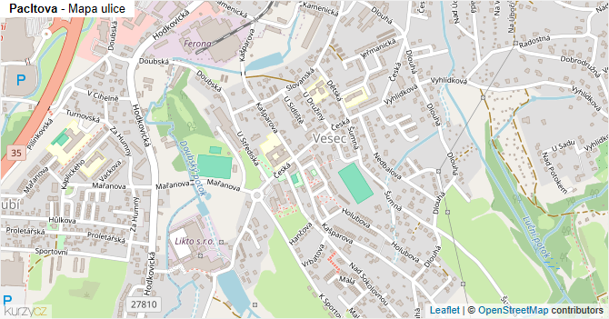 Pacltova - mapa ulice