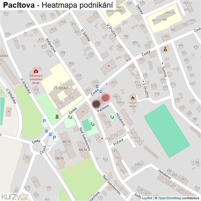 Mapa Pacltova - Firmy v ulici.
