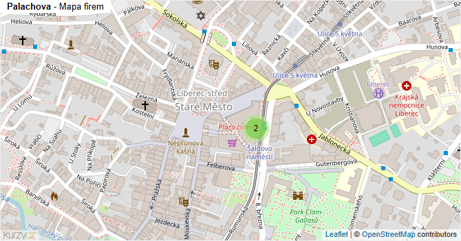Palachova - mapa firem