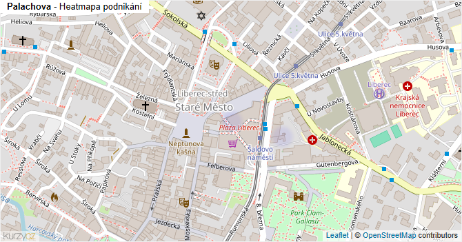 Palachova - mapa podnikání