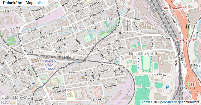 Palackého - mapa ulice