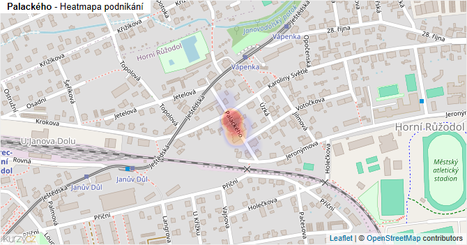 Palackého - mapa podnikání