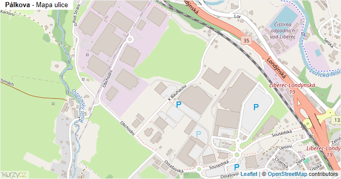 Pálkova - mapa ulice