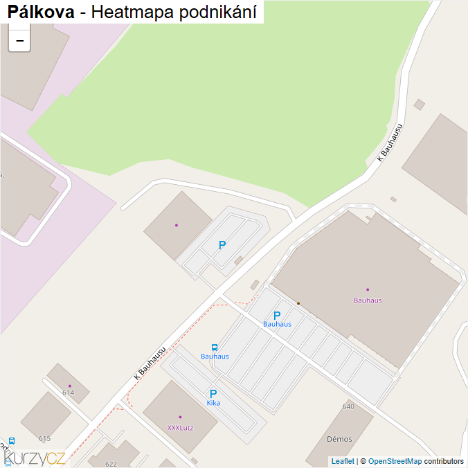 Mapa Pálkova - Firmy v ulici.