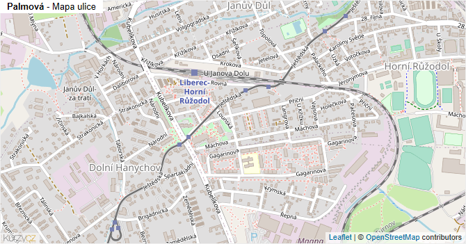 Palmová - mapa ulice