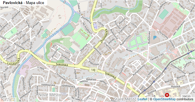 Pavlovická - mapa ulice