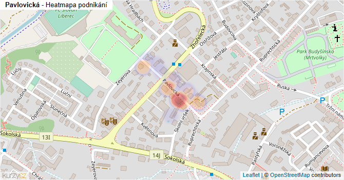 Pavlovická - mapa podnikání
