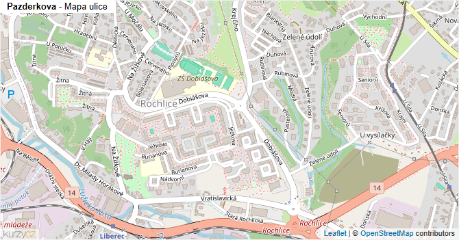 Pazderkova - mapa ulice